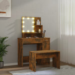 HKH Conjunto Toucador com Leds em Carvalho Fumado