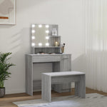 HKH Tocador con Luces LED Sonoma - Gris