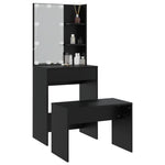 HKH Conjunto de Toucador com Luzes LED - Preto