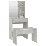 HKH Conjunto Toucador C/ Leds em Cimento - Cinza