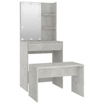 HKH Conjunto Toucador C/ Leds em Cimento - Cinza