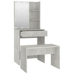HKH Conjunto Toucador C/ Leds em Cimento - Cinza