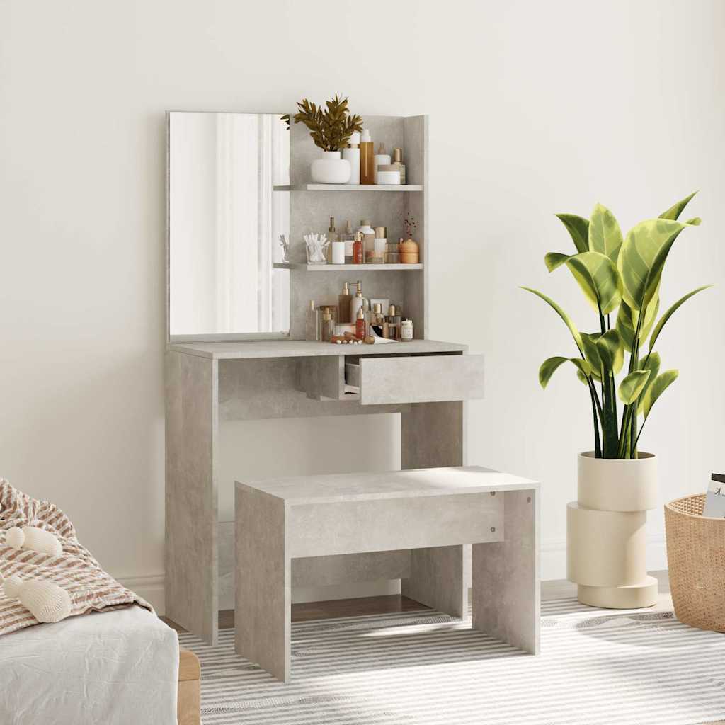 HKH Conjunto Tocador de Cemento - 74,5x40x141 Cm - Gris