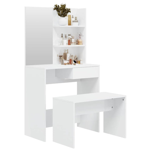 HKH Conjunto Toucador Brilhante - 74,5x40x141 Cm - Branco