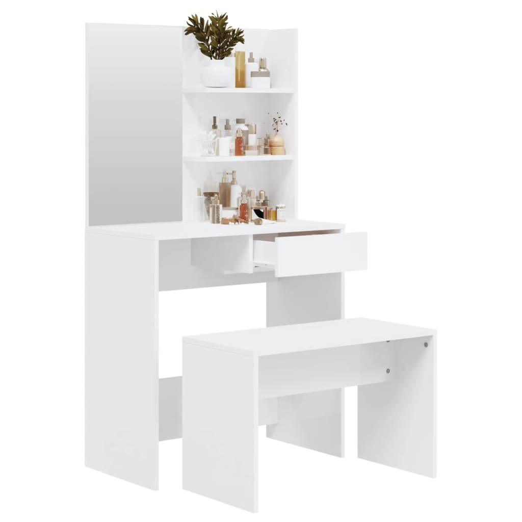 HKH Conjunto Toucador Brilhante - 74,5x40x141 Cm - Branco