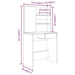 HKH Conjunto Toucador Brilhante - 74,5x40x141 Cm - Branco