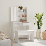 HKH Conjunto Toucador Brilhante - 74,5x40x141 Cm - Branco