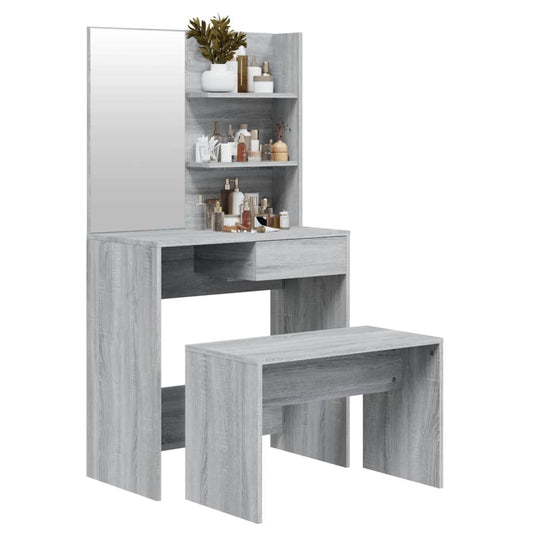 HKH Conjunto Toucador Cor Sonoma - 74,5x40x141 Cm - Cinzento