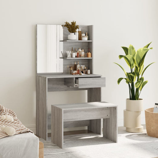 HKH Conjunto Toucador Cor Sonoma - 74,5x40x141 Cm - Cinzento