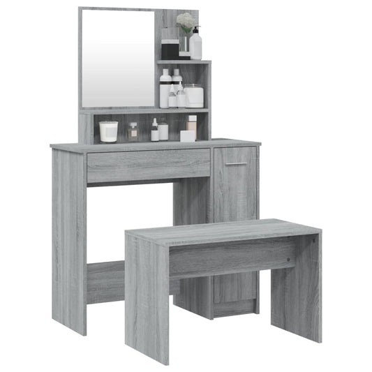 HKH Conjunto Toucador Cor Sonoma - 86,5x35x136 Cm - Cinzento