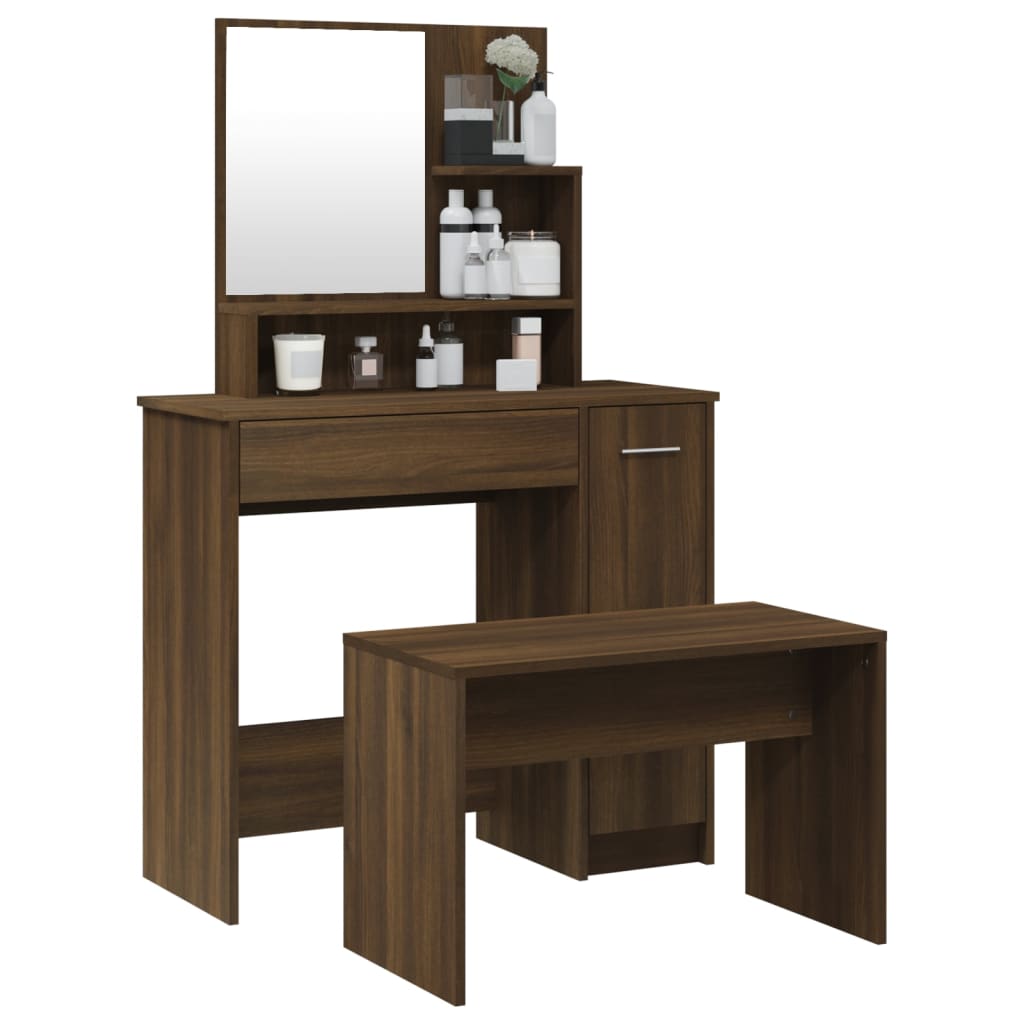 HKH Conjunto Tocador Color Roble - 86,5x35x136 Cm - Marrón
