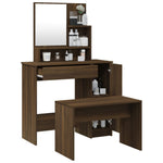 HKH Conjunto Toucador Cor em Carvalho - 86,5x35x136 Cm - Castanho
