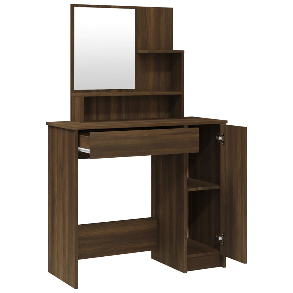 HKH Conjunto Toucador Cor em Carvalho - 86,5x35x136 Cm - Castanho