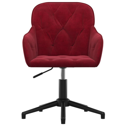 HKH Cadeira de Escritório Giratória em Veludo - Vermelho Tinto