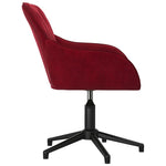 Sillón de oficina giratorio de terciopelo HKH - Rojo vino