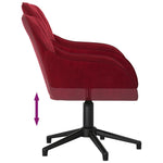 Sillón de oficina giratorio de terciopelo HKH - Rojo vino