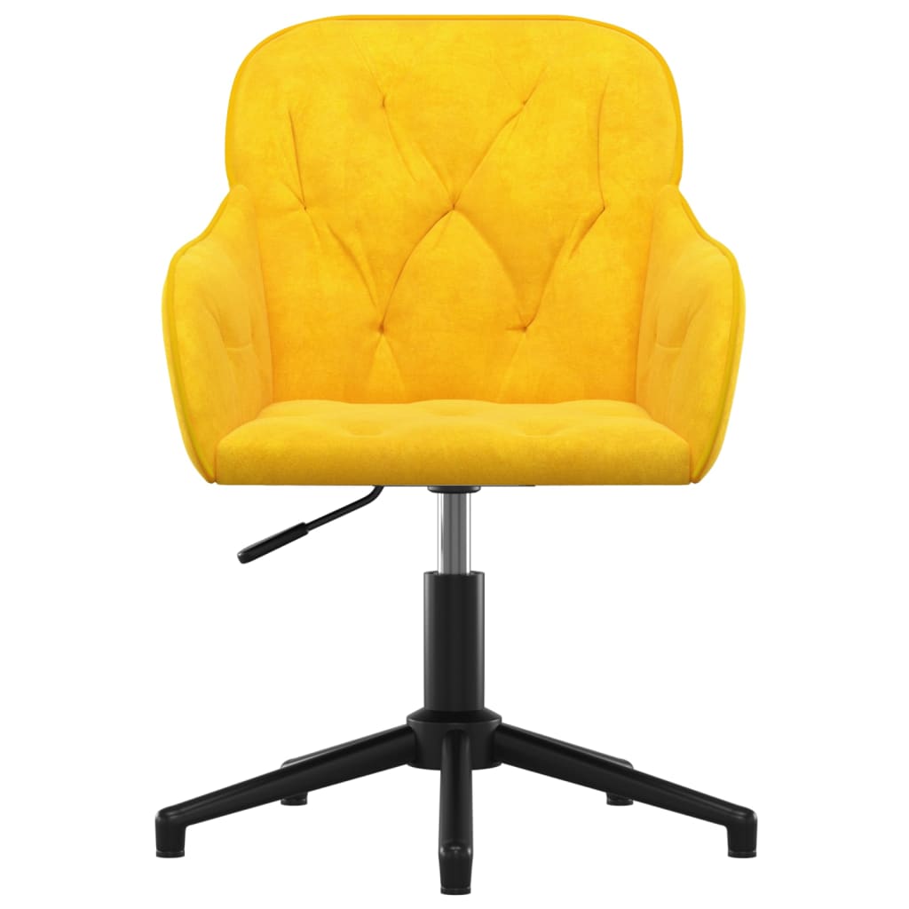 HKH Cadeira de Escritório Giratória em Veludo - Amarelo