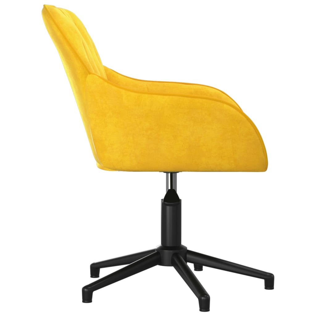 HKH Silla de Oficina Giratoria de Terciopelo - Amarilla