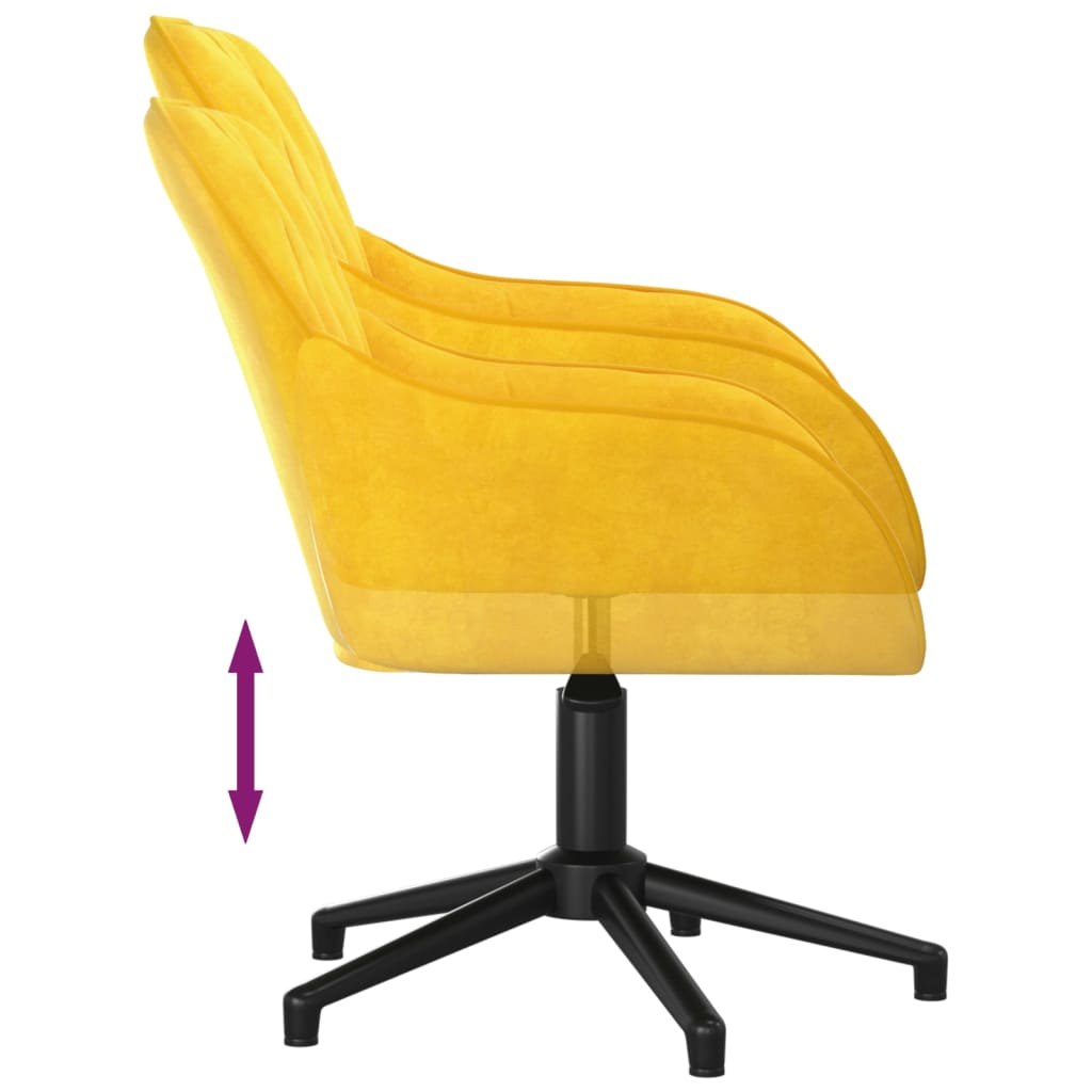 HKH Silla de Oficina Giratoria de Terciopelo - Amarilla