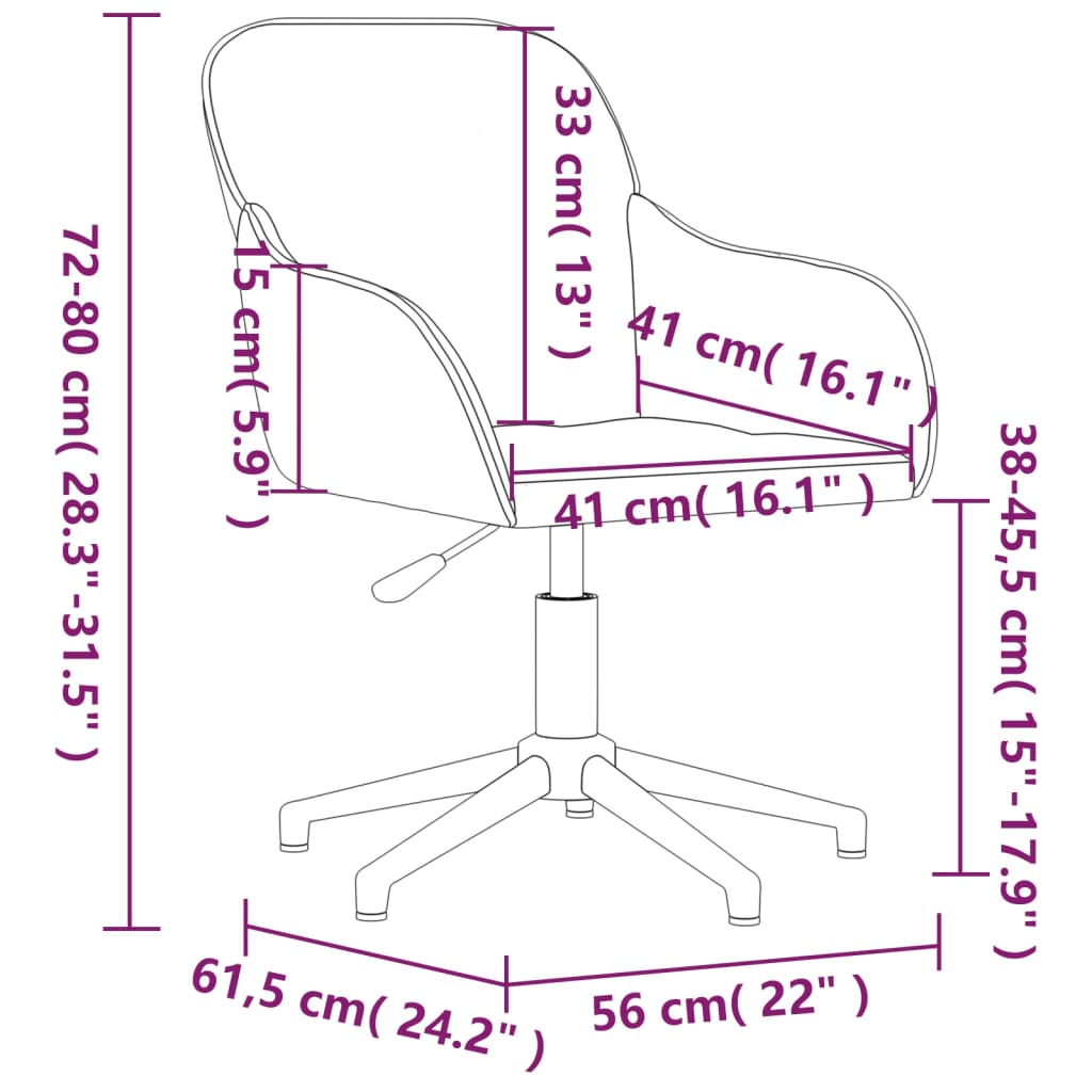 HKH Silla de Oficina Giratoria de Terciopelo - Amarilla