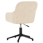 Silla de Oficina Giratoria de Terciopelo HKH - Crema