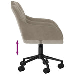 HKH Silla de Oficina Giratoria de Terciopelo - Gris Claro