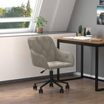 HKH Silla de Oficina Giratoria de Terciopelo - Gris Claro