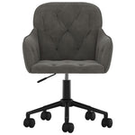 HKH Silla de Oficina Giratoria de Terciopelo - Gris Oscuro