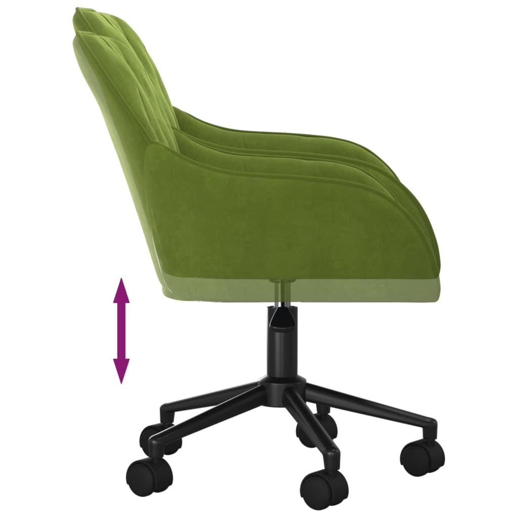 Silla de Oficina Giratoria HKH de Terciopelo - Verde Claro