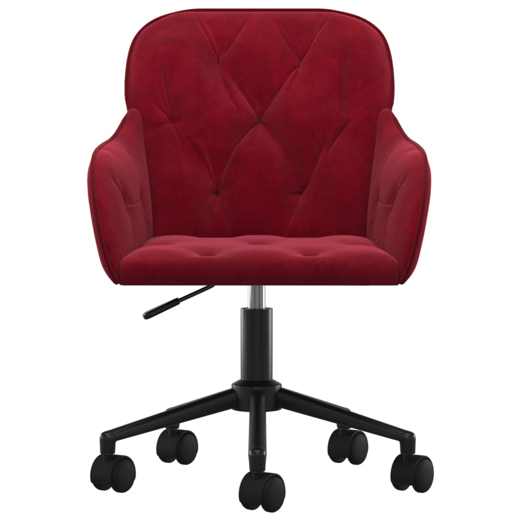 HKH Cadeira de Escritório Giratória em Veludo - Vermelho Tinto