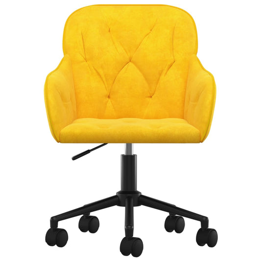 HKH Cadeira de Escritório Giratória em Veludo - Amarelo