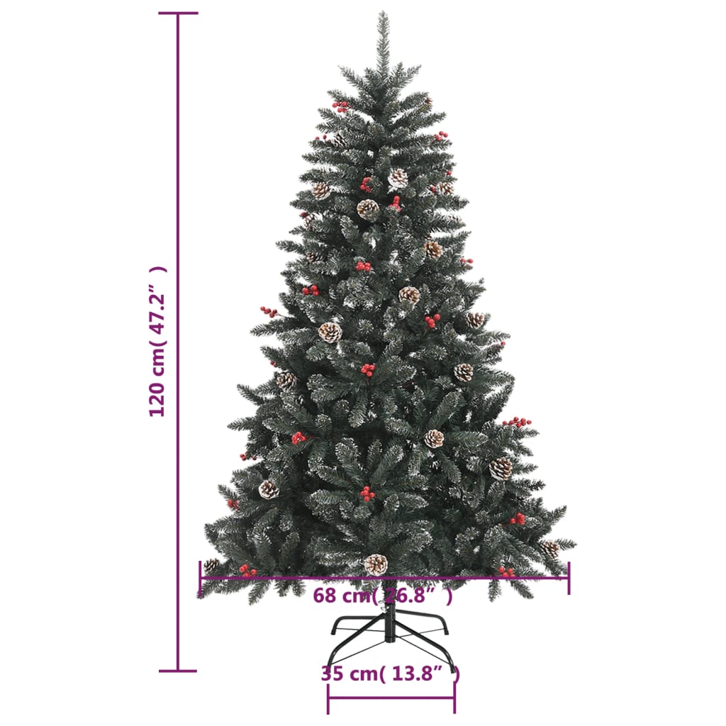 HKH Árvore de Natal Artificial com Suporte Verde em PVC