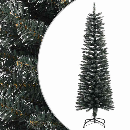 HKH Árvore de Natal Artificial Fina com Suporte Verde em PVC