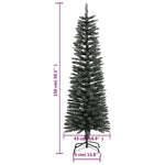 HKH Árvore de Natal Artificial Fina com Suporte Verde em PVC