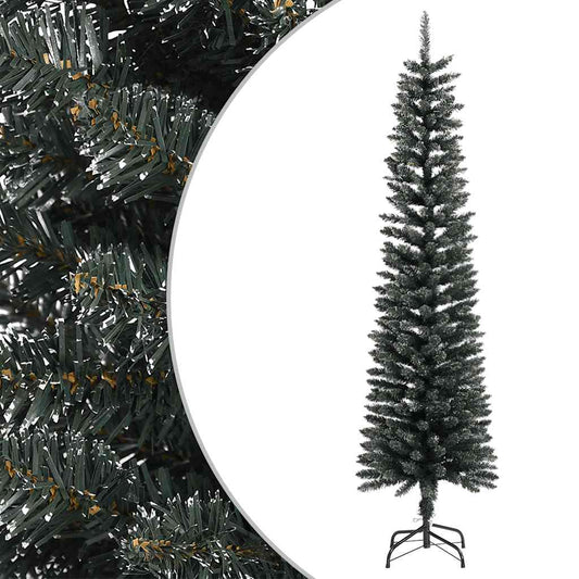 HKH Árvore de Natal Artificial Fina com Suporte Verde em PVC