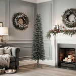 HKH Árvore de Natal Artificial Fina com Suporte Verde em PVC