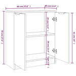 HKH Aparadores 2 Piezas en derivados de Madera 60 X 30 X 70 Cm - Gris-Cemento