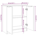 HKH Aparadores 2 Piezas en derivados de Madera 60 X 30 X 70 Cm - Sonoma Gris