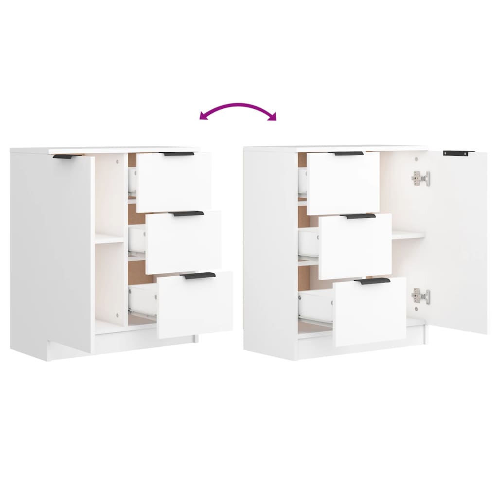 HKH Aparadores 2 Piezas en derivados de Madera 60 x 30 x 70 cm - Blanco
