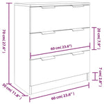 HKH Aparadores 3 Piezas en derivados de Madera 60 x 30 x 70 cm - Roble Sonoma