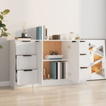 HKH Aparadores 3 Piezas de derivados de Madera 30 x 30 x 70 cm - Blanco