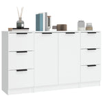 HKH Aparadores 3 Piezas de derivados de Madera 30 x 30 x 70 cm - Blanco
