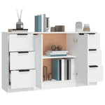 HKH Aparadores 3 Piezas de derivados de Madera 30 x 30 x 70 cm - Blanco