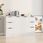 HKH Aparadores 3 Piezas de derivados de Madera 30 x 30 x 70 cm - Blanco