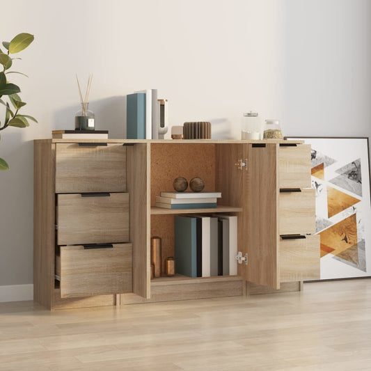 HKH Aparadores 3 Piezas en derivados de Madera 30 X 30 X 70 Cm - Roble Sonoma