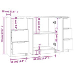 HKH Aparadores 3 Piezas en derivados de Madera 30 X 30 X 70 Cm - Roble Sonoma