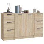HKH Aparadores 3 Piezas en derivados de Madera 30 X 30 X 70 Cm - Roble Sonoma