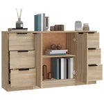 HKH Aparadores 3 Piezas en derivados de Madera 30 X 30 X 70 Cm - Roble Sonoma
