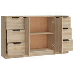 HKH Aparadores 3 Piezas en derivados de Madera 30 X 30 X 70 Cm - Roble Sonoma