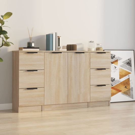 HKH Aparadores 3 Piezas en derivados de Madera 30 X 30 X 70 Cm - Roble Sonoma